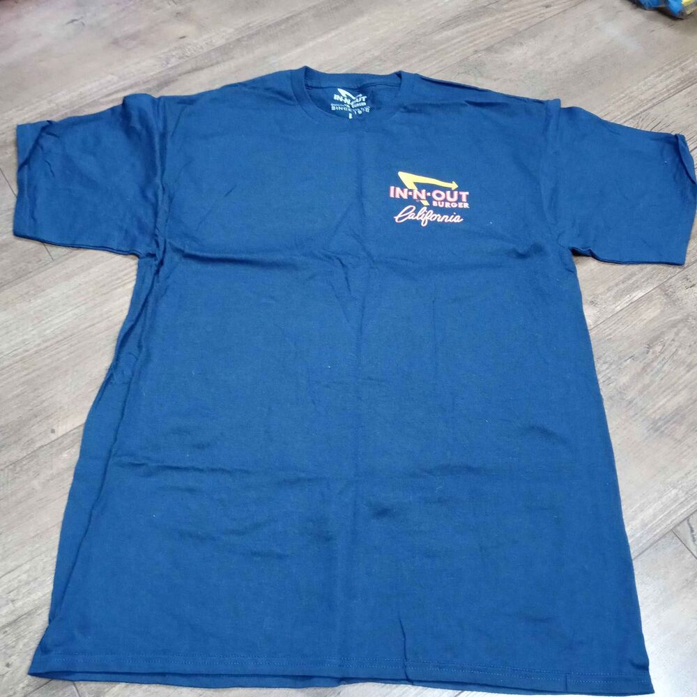 LARGE In-n-out Burger Fast Food Navy Blue Graphic Print Tee Tshirt